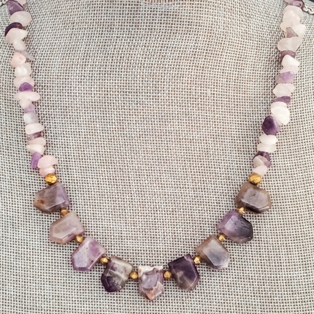 Genuine Amythest Beaded Necklace